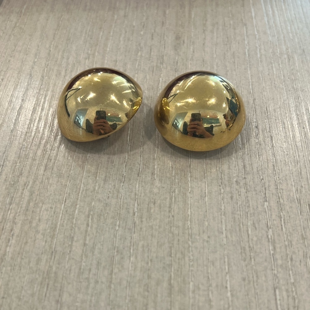 Vintage Gold Dome Trifari Clip On Earrings Signed
